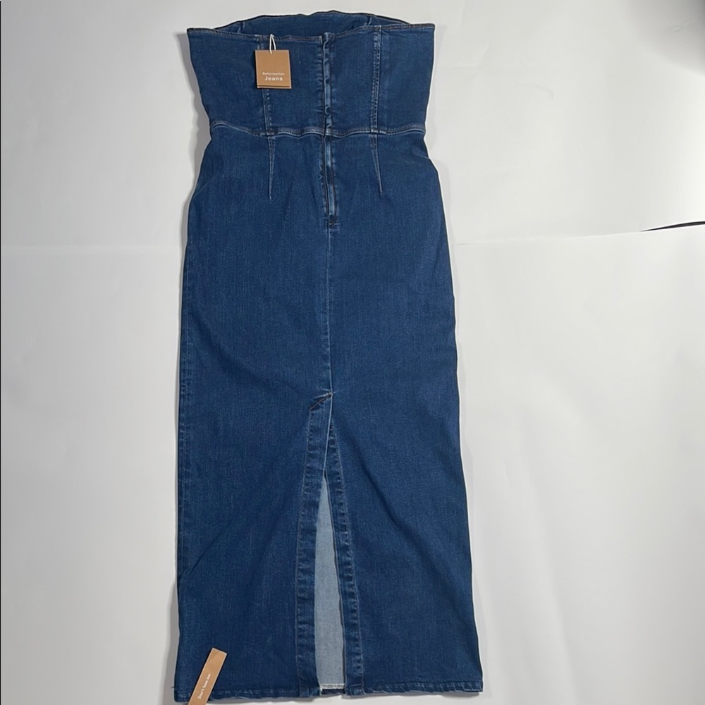Reformation Strapless Denim Tube Dress - Picture 5 of 7